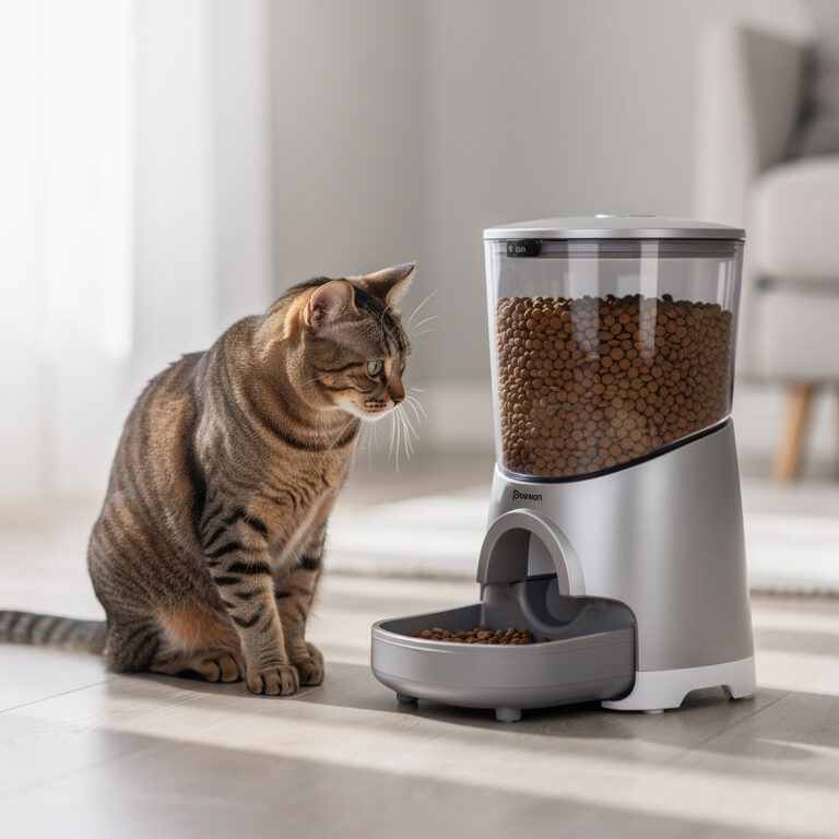 Automatic cat feeders