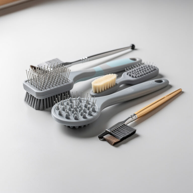 Grooming brushes for gentle touch-ups